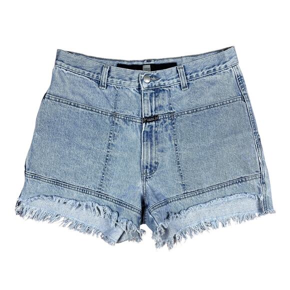 Marithe Girbaud Francois Blue Denim Shorts Frayed Cutoffs Cotton Women Size 32 - Picture 1 of 8
